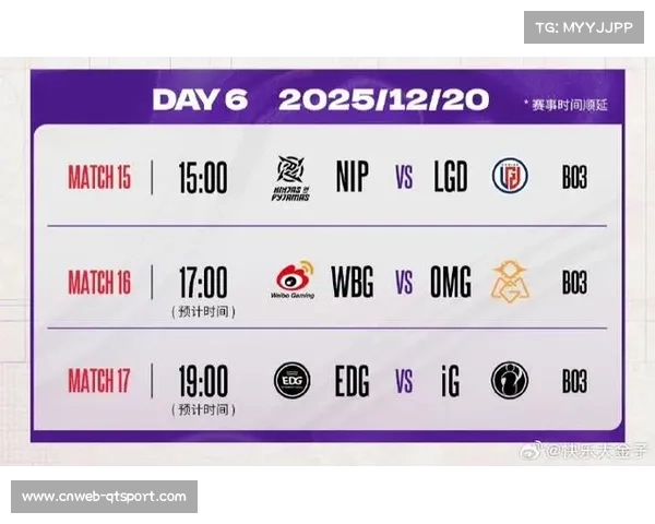 WE对阵TT或成实力分水岭，EDG调整状态迎战NIP